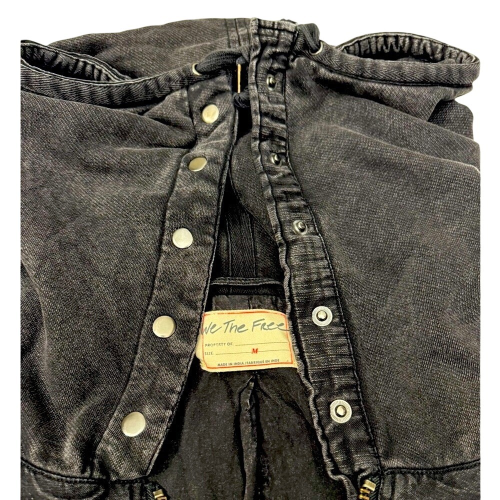 FP Movement by Free People Dark Gray Hooded Jean Jacket - Picture 6 of 15